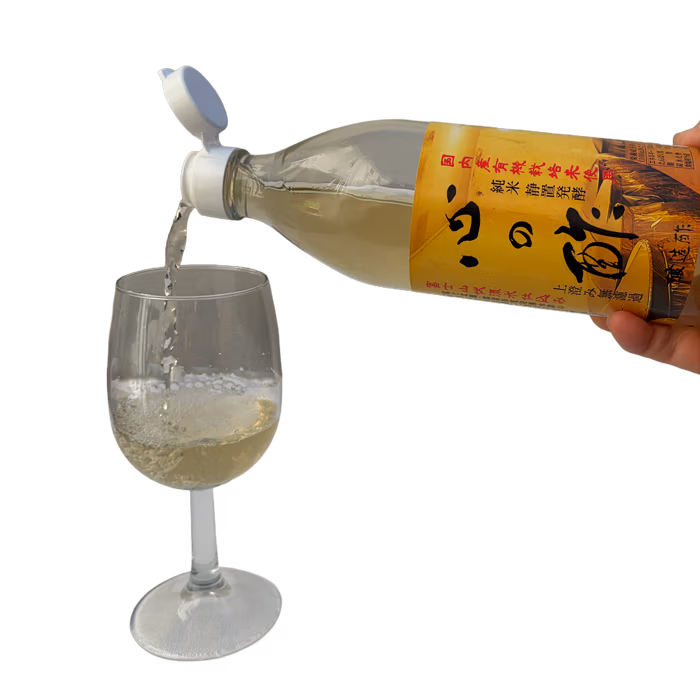 Kokoro Organic Japanese Vinegar Raw and Unfiltered poured into a wine glass