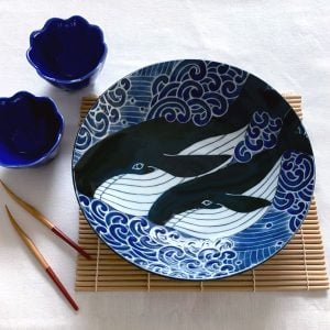 Japanese Curry & Pasta Plates with Vibrant Whales